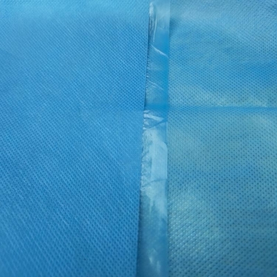 comprar Sábana de cama médica Azul Blanco Tejido de 25gm + película laminada de 15gm No tejido online manufacture
